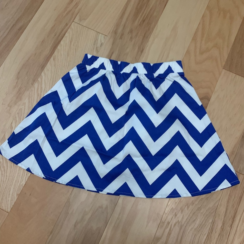 Blue and white chevron skirt